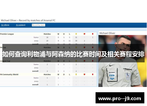 如何查询利物浦与阿森纳的比赛时间及相关赛程安排 如何查询利物浦与阿森纳的比赛时间及相关赛程安排